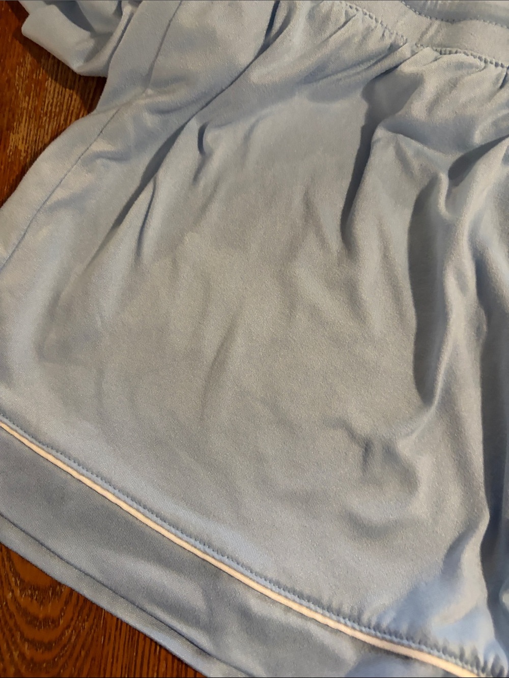 Gap Light Blue Short Sleeve PJ Set with White Piping, Large - Picture 14 of 16